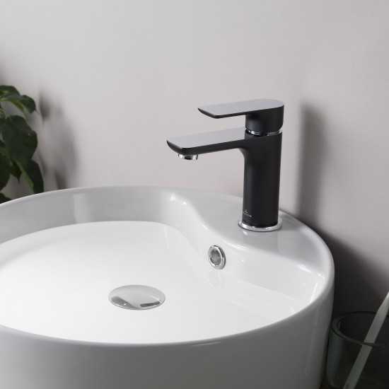 Bath Faucet Single Handle Lavatory Faucet - Chrome / Matte Black