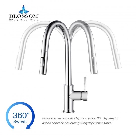 Kitchen Faucet Single Handle Pull Down Kitchen Faucet - Chrome