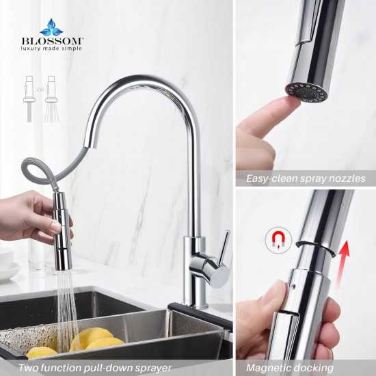 Kitchen Faucet Single Handle Pull Down Kitchen Faucet - Chrome