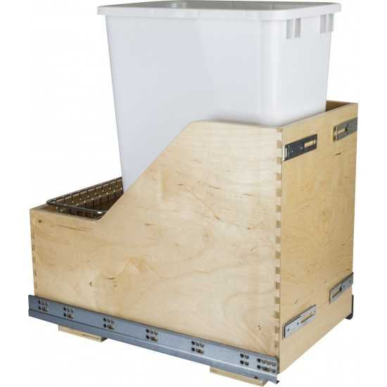 Preassembled 50 Quart Single Pullout Waste Container System