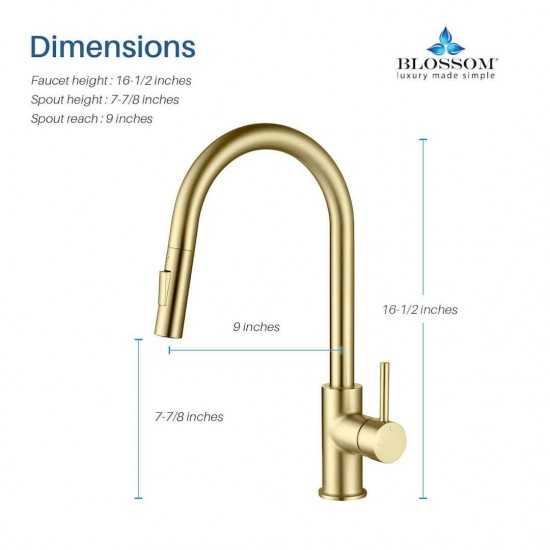 Kitchen Faucet Single Handle Pull Down Kitchen Faucet - Brush Gold