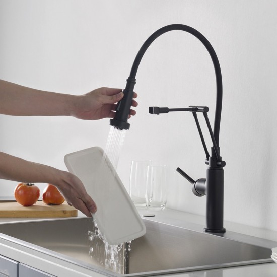 Kitchen Faucet Single Handle Pull Out Kitchen Faucet - Matte Black