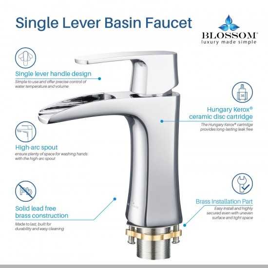 Bath Faucet Single Handle Lavatory Faucet - Chrome