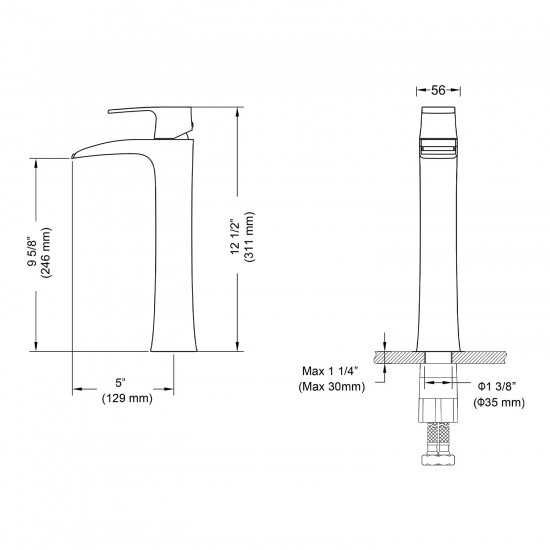 Bath Faucet Single Handle Lavatory Faucet - Brush Nickel