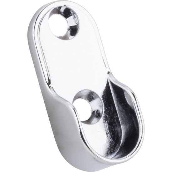Chrome Mounting Bracket for Oval Closet Rod Screw-in Type