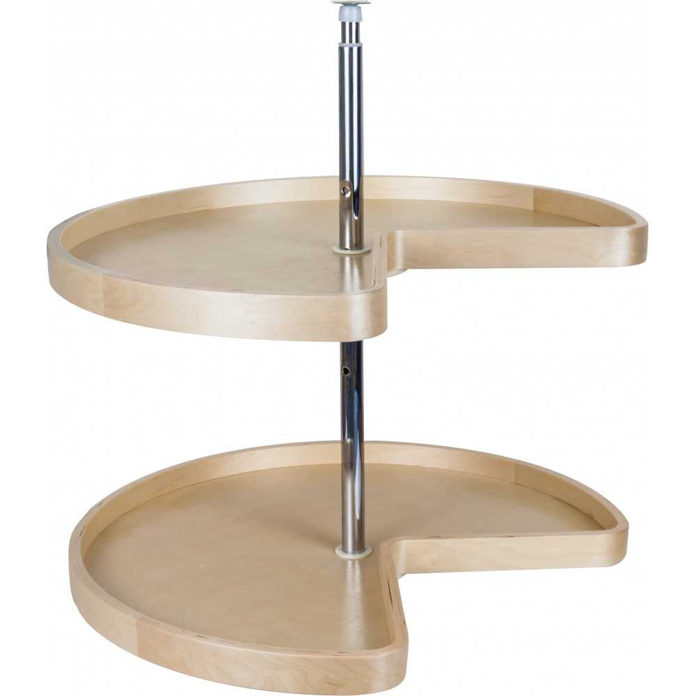 24" Kidney Banded Lazy Susan Set with Twist & Lock Adjustable Pole