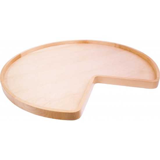 24" Diameter Kidney Wooden Lazy Susan without Hole