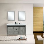 Marsyas 60" Ash Grey Double Vanity, White Quartz Top, White Square Sinks and 24" Mirrors w/ Faucets