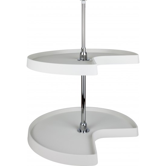 32" Diameter Kidney Plastic Lazy Susan Set with Chrome Hubs