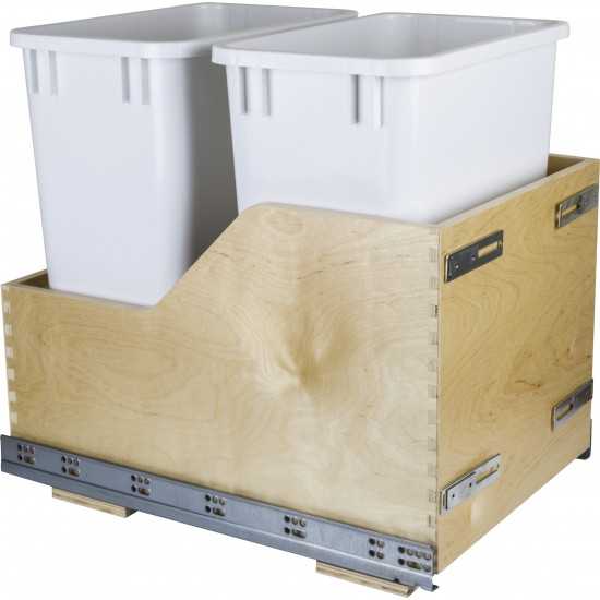Preassembled 35 Quart Double Pullout Waste Container System