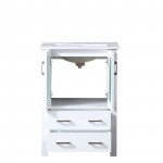 Volez 24" White Single Vanity, Integrated Top, White Integrated Square Sink and no Mirror