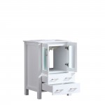 Volez 24" White Single Vanity, Integrated Top, White Integrated Square Sink and no Mirror