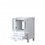 Volez 24" White Single Vanity, Integrated Top, White Integrated Square Sink and no Mirror