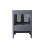 Volez 24" Dark Grey Single Vanity, Integrated Top, White Integrated Square Sink and no Mirror