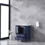 Volez 24" Navy Blue Single Vanity, Integrated Top, White Integrated Square Sink and no Mirror