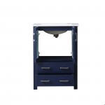 Volez 24" Navy Blue Single Vanity, Integrated Top, White Integrated Square Sink and no Mirror