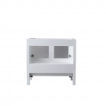 Volez 36" White Single Vanity, Integrated Top, White Integrated Square Sink and no Mirror