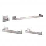 Bagno Lucido 4-Piece Bathroom Accessory Set - Satin Nickel