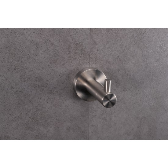 Bagno Nera Stainless Steel Robe Hook - Satin Nickel