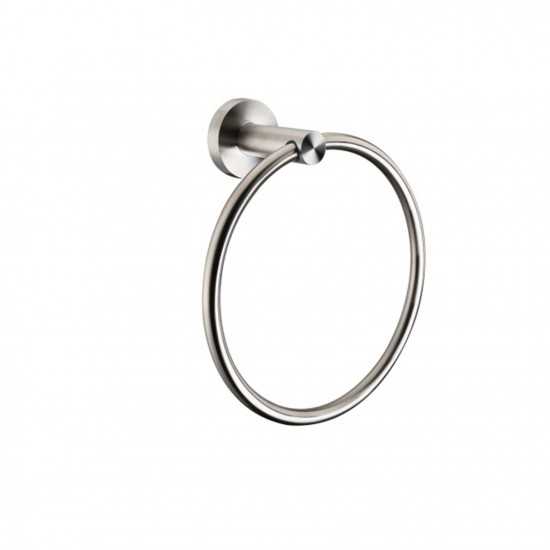 Bagno Nera Stainless Steel Towel Ring - Satin Nickel