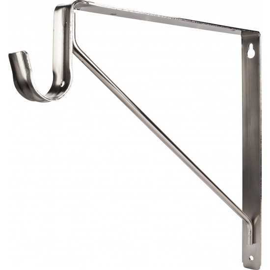 Satin Nickel Shelf & Rod Support Bracket for 1516 Series Closet Rods