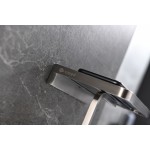 Bagno Bianca Stainless Steel Black Glass Shelf w/ Toilet Paper Holder - Brushed Nickel