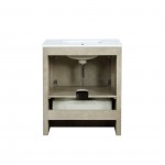 Lafarre 30" Rustic Acacia Bathroom Vanity, White Quartz Top, and White Square Sink