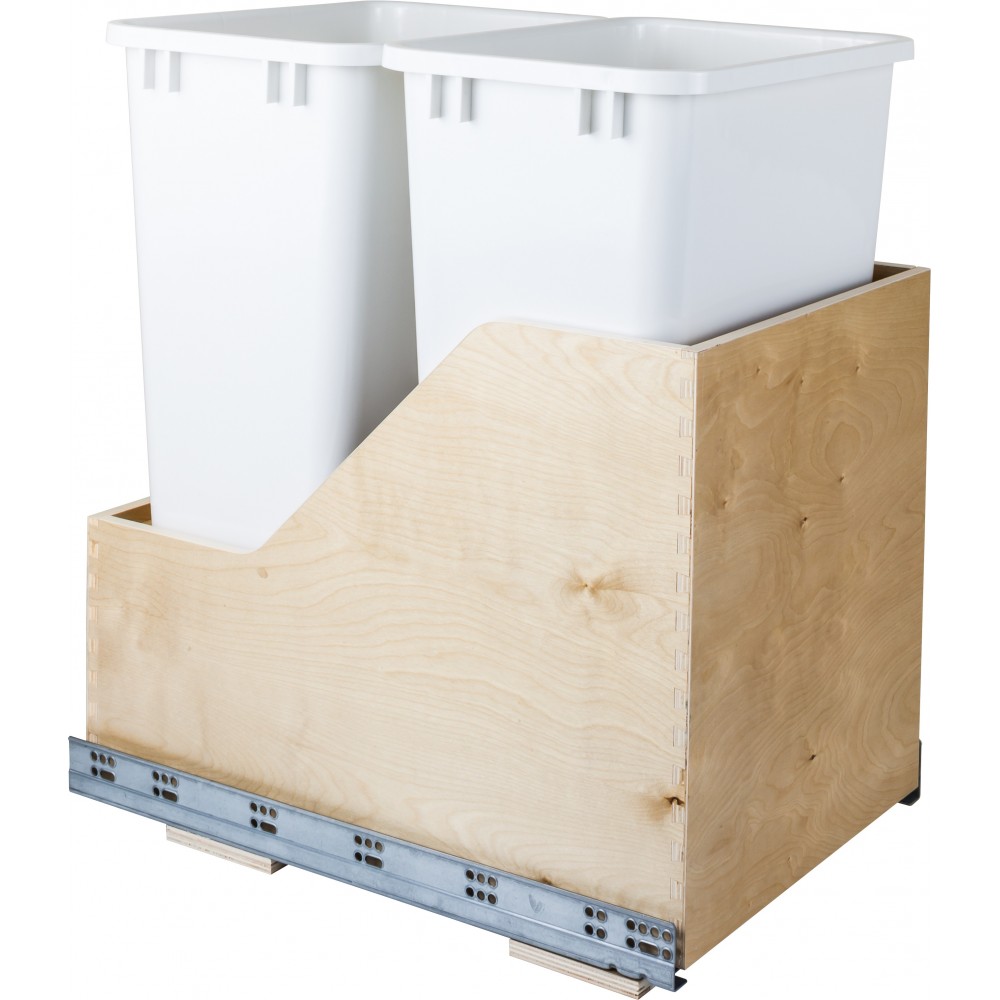 Preassembled 50 Quart Double Pullout Waste Container System Preassembled 50 Quart Double Pullout Waste Container System