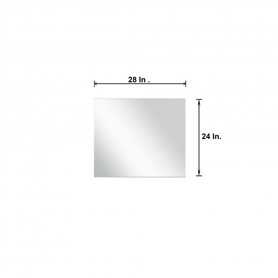 Lafarre 30" Rustic Acacia Vanity, White Quartz Top, Square Sink, Labaro Brushed Nickel Faucet Set, and 28" Mirror