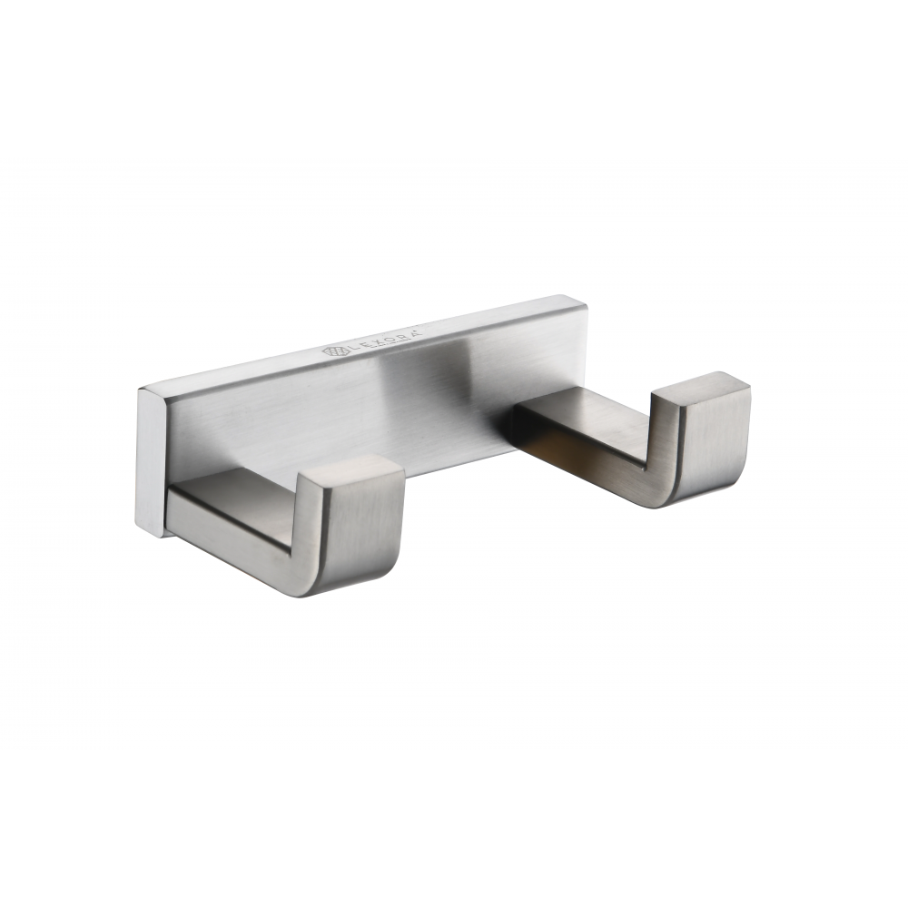 Bagno Bianca Stainless Steel Double Robe Hook - Brushed Nickel Bagno Bianca Stainless Steel Double Robe Hook - Brushed Nickel
