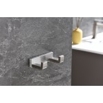 Bagno Bianca Stainless Steel Double Robe Hook - Brushed Nickel