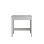 Jacques 30" White Make-Up Table, White Carrara Marble Top