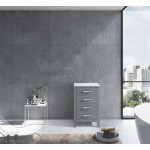 Jacques 20" Dark Grey Side Cabinet, White Carrara Marble Top