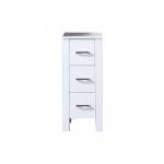 Volez 12" White Side Cabinet, Phoenix Stone Top