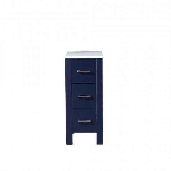 Volez 12" Navy Blue Side Cabinet, Phoenix Stone Top