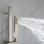 Cero Set, 8" Square Rain Shower and Handheld, Brushed Nickel