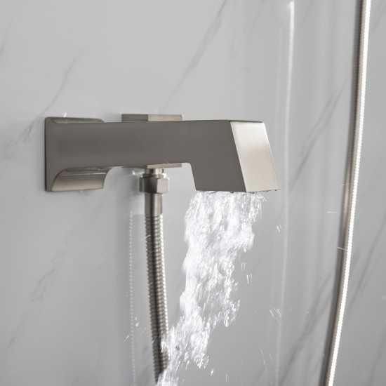 Cero Set, 8" Square Rain Shower and Handheld, Brushed Nickel