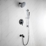 Luviah Set, 8" Round Rain Shower and Handheld, Matte Black