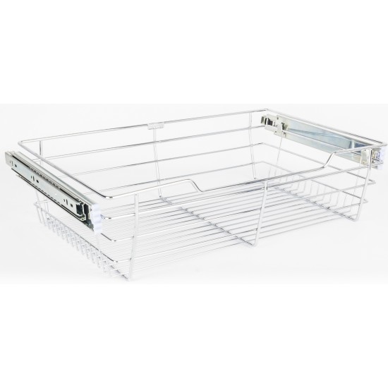 Chrome Closet Pullout Basket 16"D x 29"W x 6"H