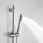 Luviah Set, 8" Round Rain Shower and Handheld, Brushed Nickel