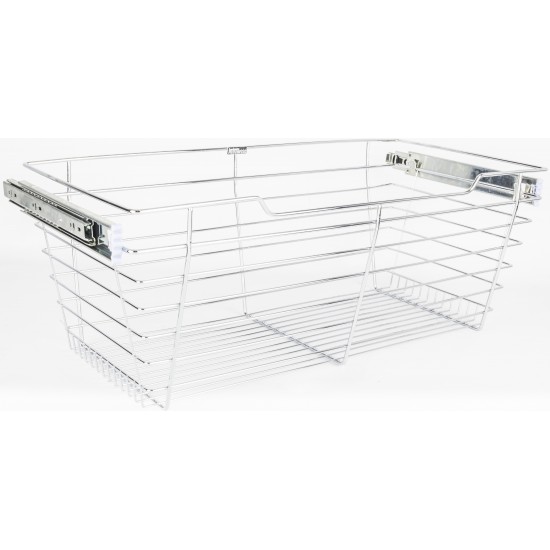 Chrome Closet Pullout Basket 14"D x 23"W x 11"H