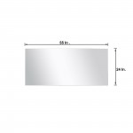 Lafarre 60" Rustic Acacia Double Vanity, White Quartz Top, Square Sinks, Labaro Brushed Nickel Faucet Set, and 55" Mirror