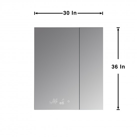 Savera 30" Wide x 36" Tall LED Medicine Cabinet w/ Defogger