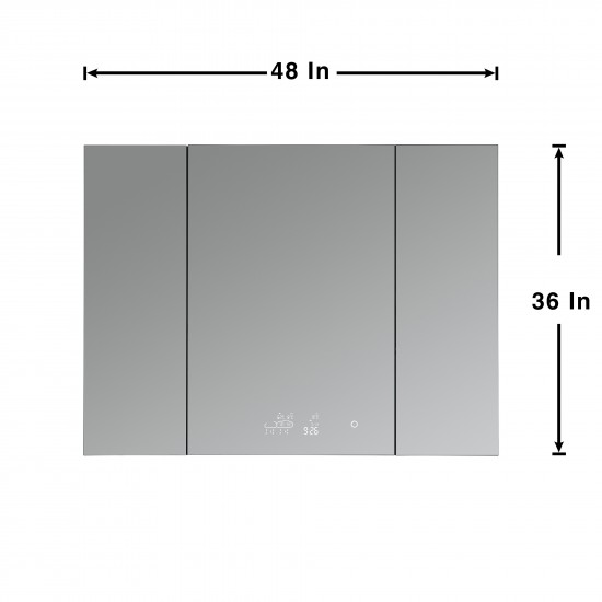 Savera 48" Wide x 36" Tall LED Medicine Cabinet w/ Defogger