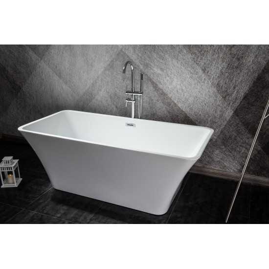 Vinter 67" Free Standing Acrylic Bathtub w/ Chrome Drain