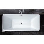 Vinter 67" Free Standing Acrylic Bathtub w/ Chrome Drain