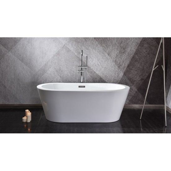 Lure 67" Free Standing Acrylic Bathtub w/ Chrome Drain