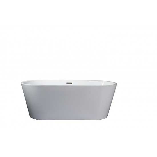 Melina 59" Free Standing Acrylic Bathtub w/ Chrome Drain