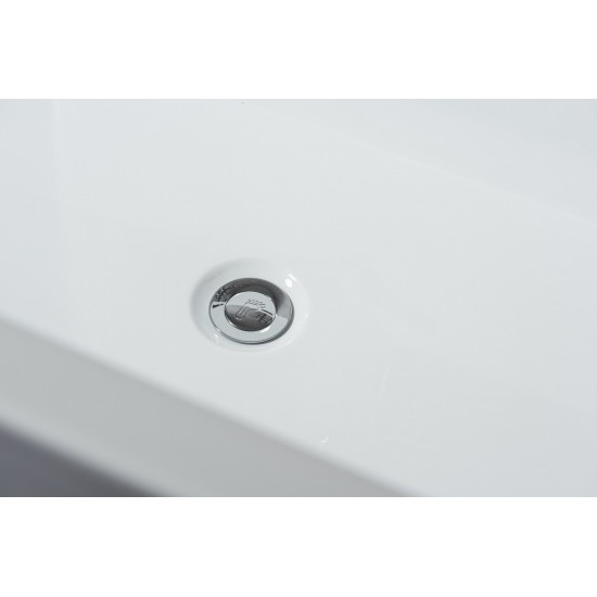 Melina 63" Free Standing Acrylic Bathtub w/ Chrome Drain