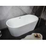Melina 63" Free Standing Acrylic Bathtub w/ Chrome Drain